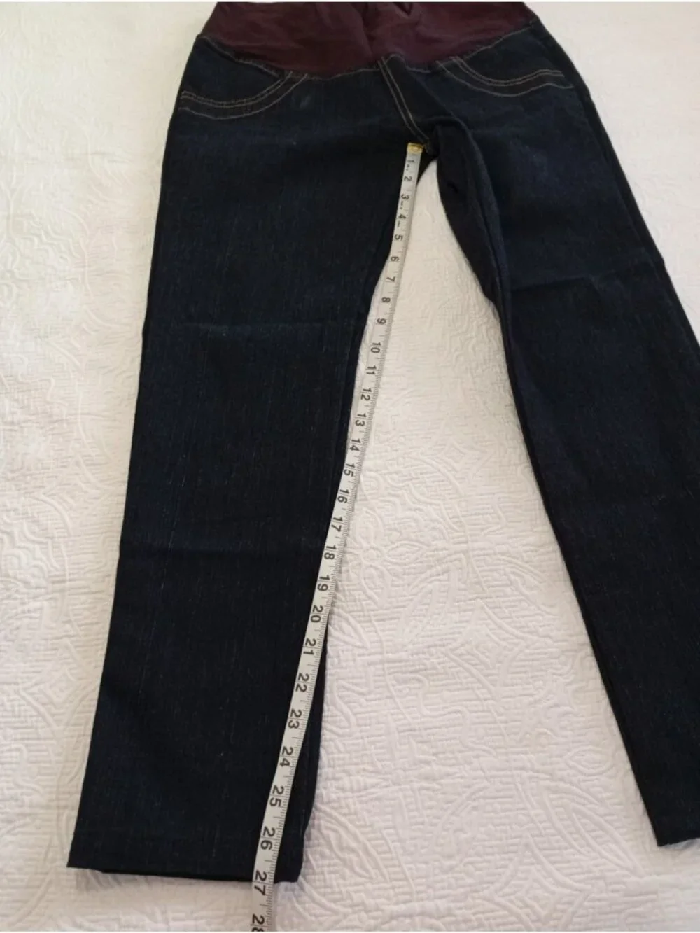 Jumys Womens Dark Wash Maternity Denim Jeans With Elastic Waistband Size 16